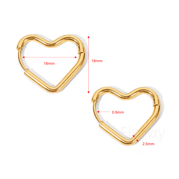 Selina Heart Hoop Earrings - Image 4