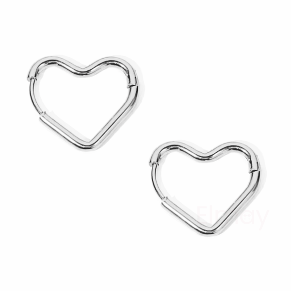 Selina Heart Hoop Earrings - Image 3