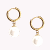 Mira Pearl Drop Huggie Earrings