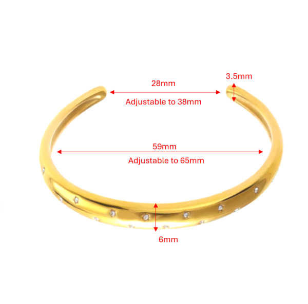 Lyra Zircon Open Cuff Bangle - Image 4