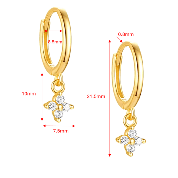 Sofia Zircon Floral Huggie Earrings - Image 4
