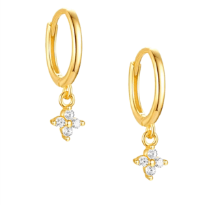 Sofia Zircon Floral Huggie Earrings