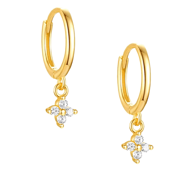 Sofia Zircon Floral Huggie Earrings