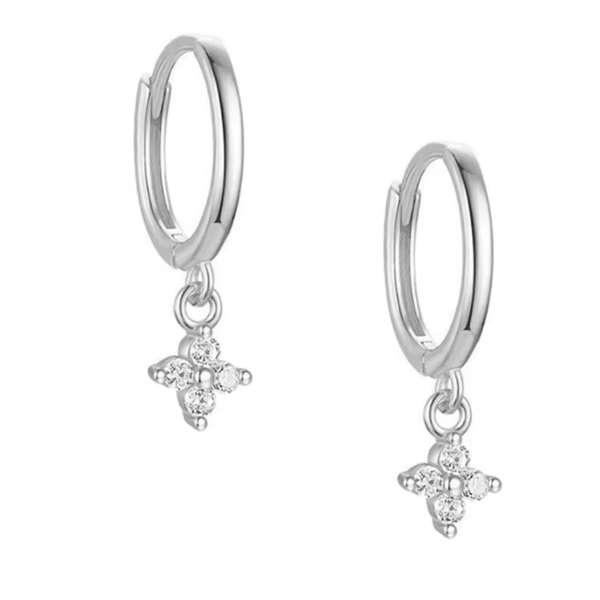 Sofia Zircon Floral Huggie Earrings - Image 3