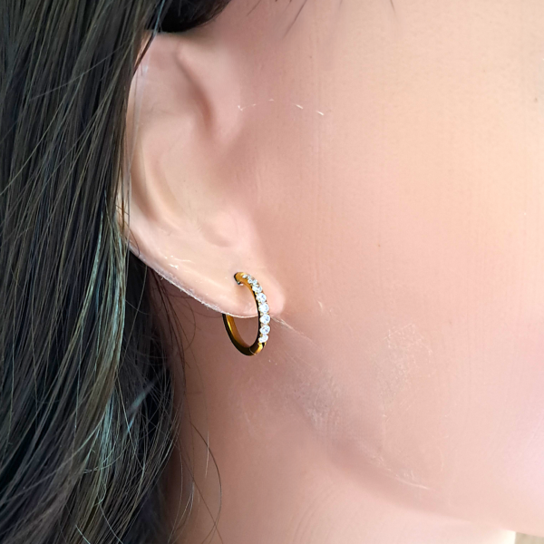 Chloe Cubic Zirconia Hoop Earrings - Image 2