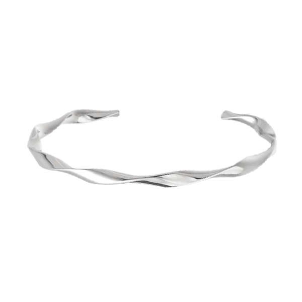 Isla Irregular Twisted Open Cuff Bangle - Image 2