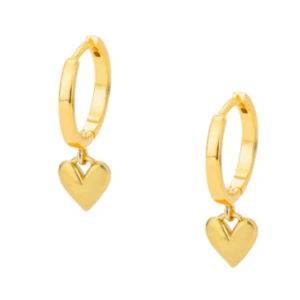 Lucy Heart Pendant Huggie Earrings