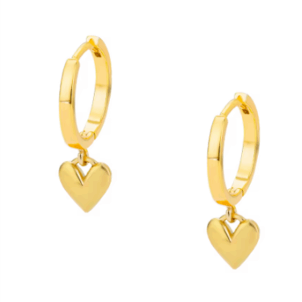 Lucy Heart Pendant Huggie Earrings