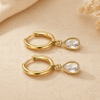 Emily Crystal Drop Huggie Earrings