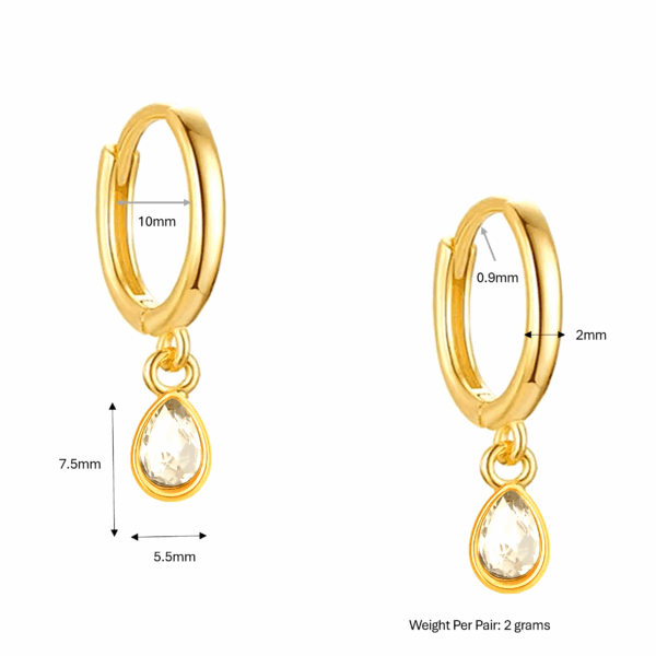 Emily Crystal Drop Huggie Earrings - Image 4