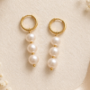 Trinity Freshwater Pearl Trio Pendant Huggie Earrings